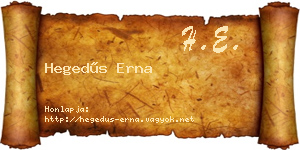 Hegedűs Erna névjegykártya